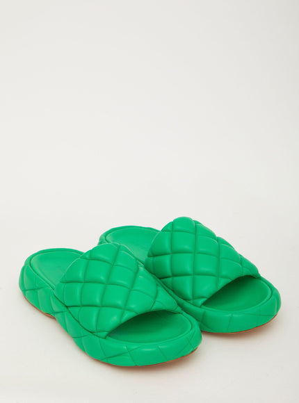 Bottega Veneta Padded Green Sandals - Ellie Belle