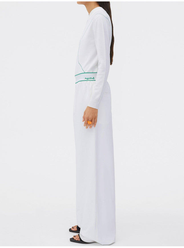 Bottega Veneta White Trousers With Logo - Ellie Belle