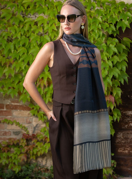 Elizabetta Atri Large Silk Scarf in Plum