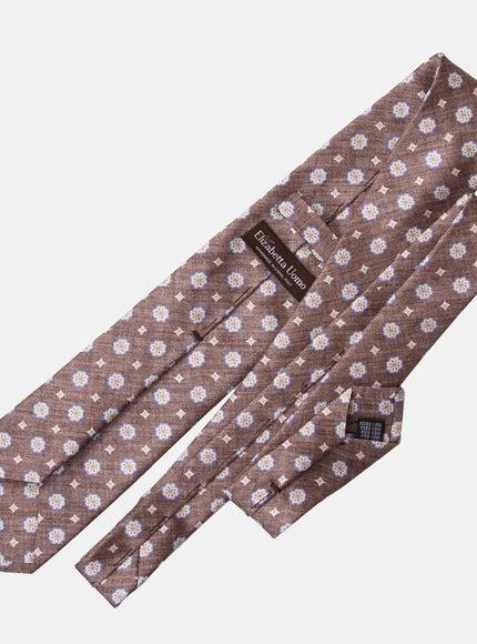 Elizabetta Antinori Printed Silk Tie - Brown