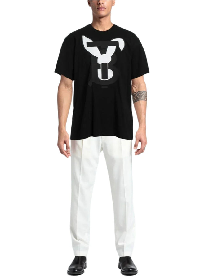 Burberry Black Contrast Print T-Shirt