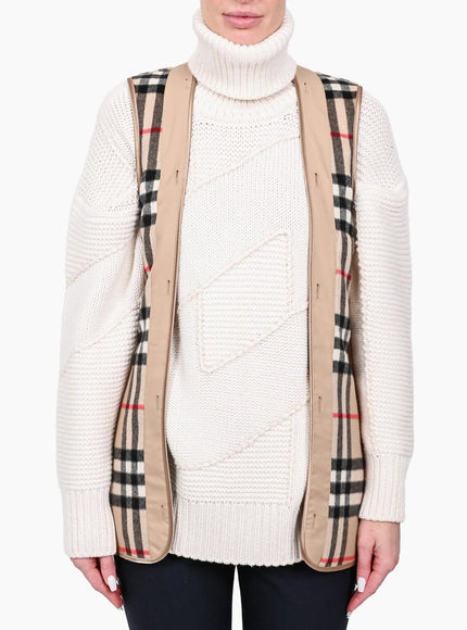 Burberry Camel Check Cashmere Wool 'Kensington Warmer' Vest Size 54 - Ellie Belle