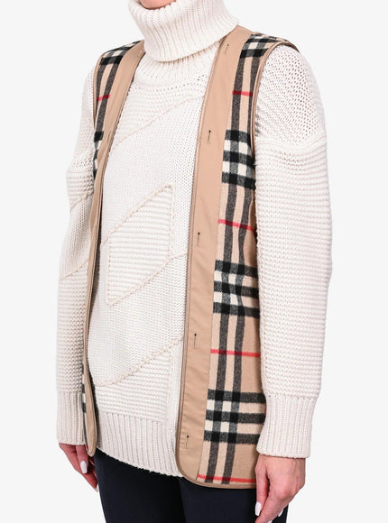 Burberry Camel Check Cashmere Wool 'Kensington Warmer' Vest Size 54 - Ellie Belle