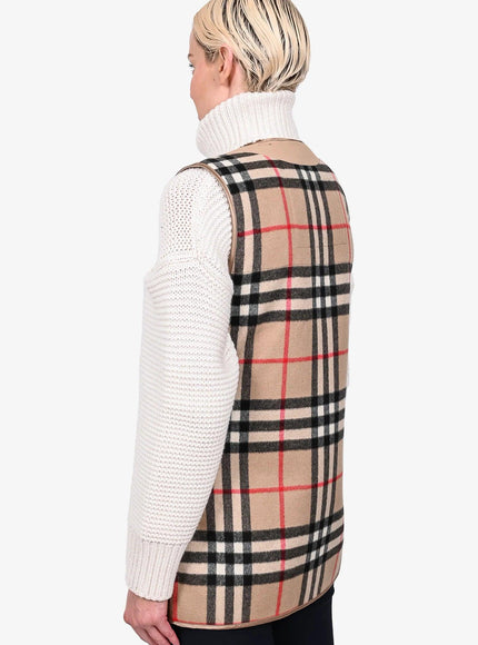 Burberry Camel Check Cashmere Wool 'Kensington Warmer' Vest Size 54 - Ellie Belle