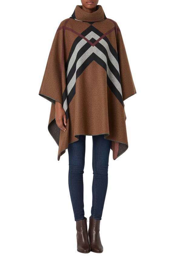 Burberry Chevron Check Poncho
