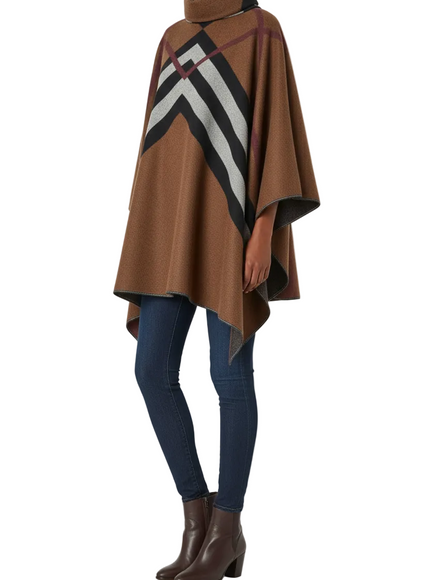 Burberry Chevron Check Poncho
