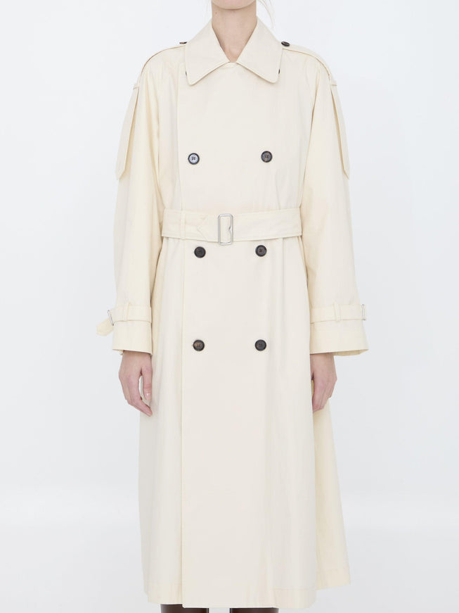 Burberry Long Trench In Gabardine - Ellie Belle