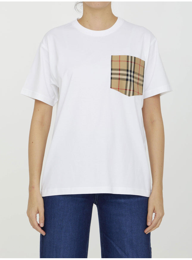Burberry T-shirt With Check Pocket - Ellie Belle