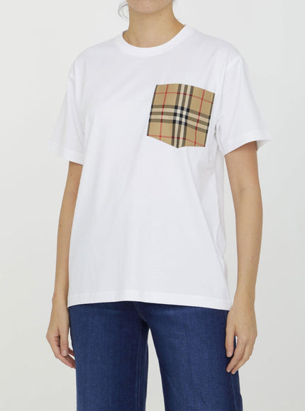 Burberry T-shirt With Check Pocket - Ellie Belle