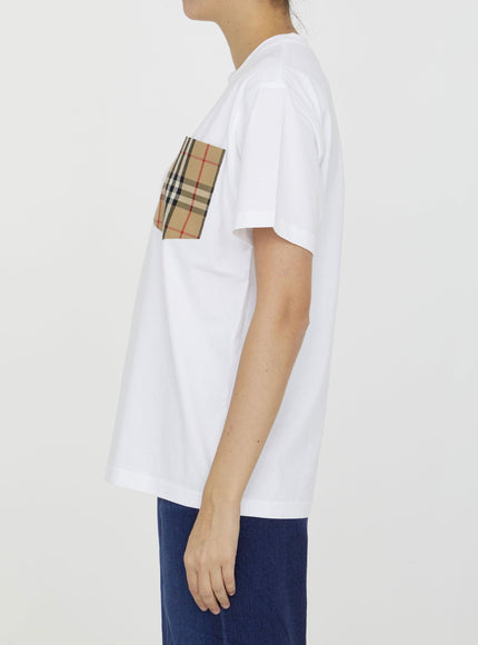 Burberry T-shirt With Check Pocket - Ellie Belle