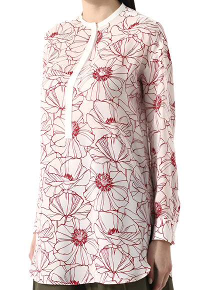 Loro Piana Floral Silk Popover Shirt