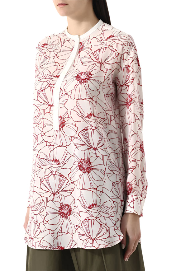 Loro Piana Floral Silk Popover Shirt