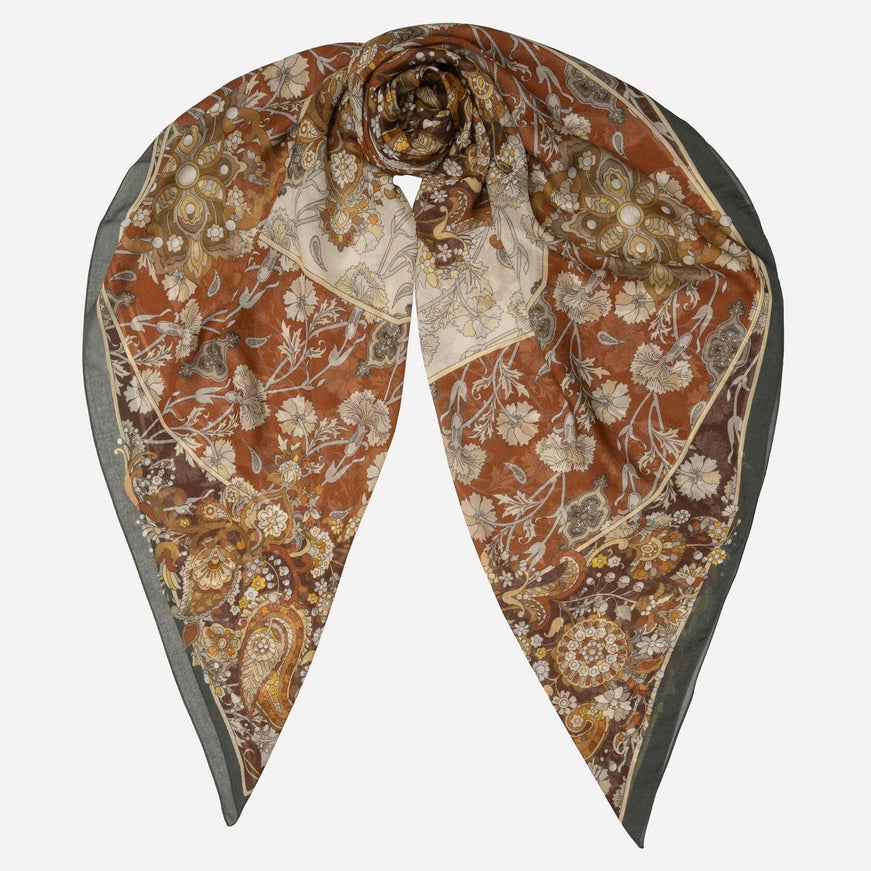 Elizabetta Stella Modal Cashmere Scarf Shawl in Terracotta