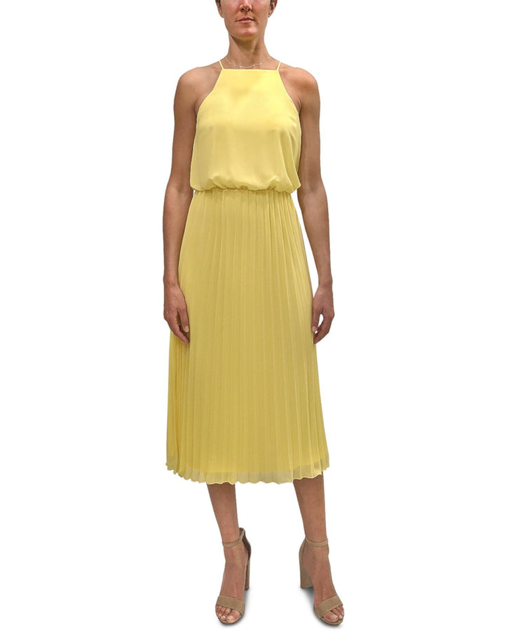 Sam Edelman Blouson Pleated Skirt Midi Dress