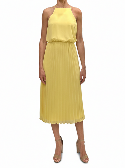 Sam Edelman Blouson Pleated Skirt Midi Dress