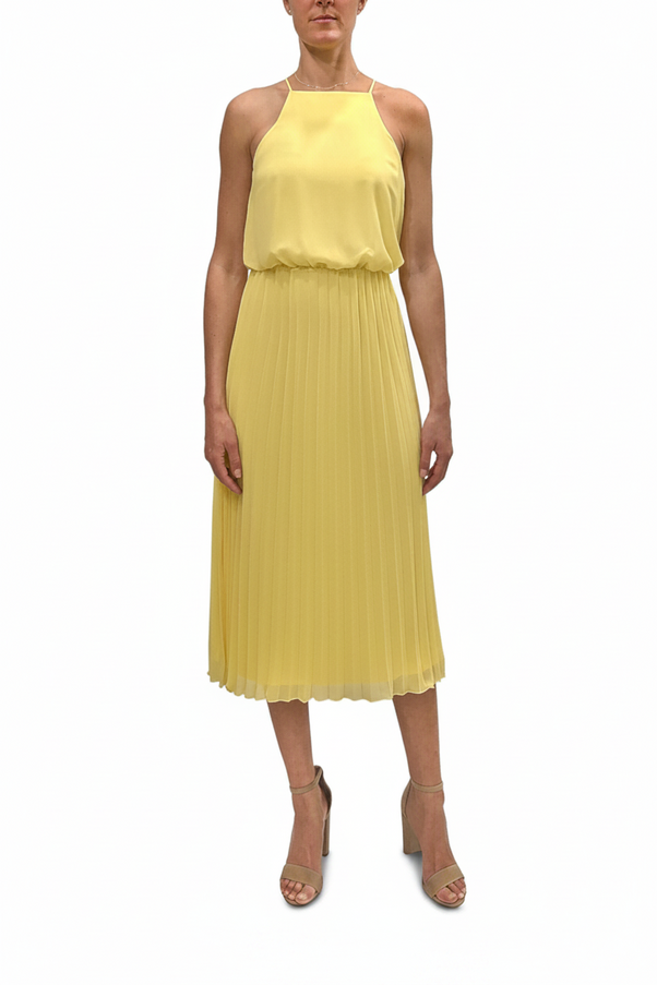 Sam Edelman Blouson Pleated Skirt Midi Dress