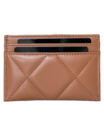 Chanel 19 Lambskin Quilted Card Holder Brown 22A - Ellie Belle