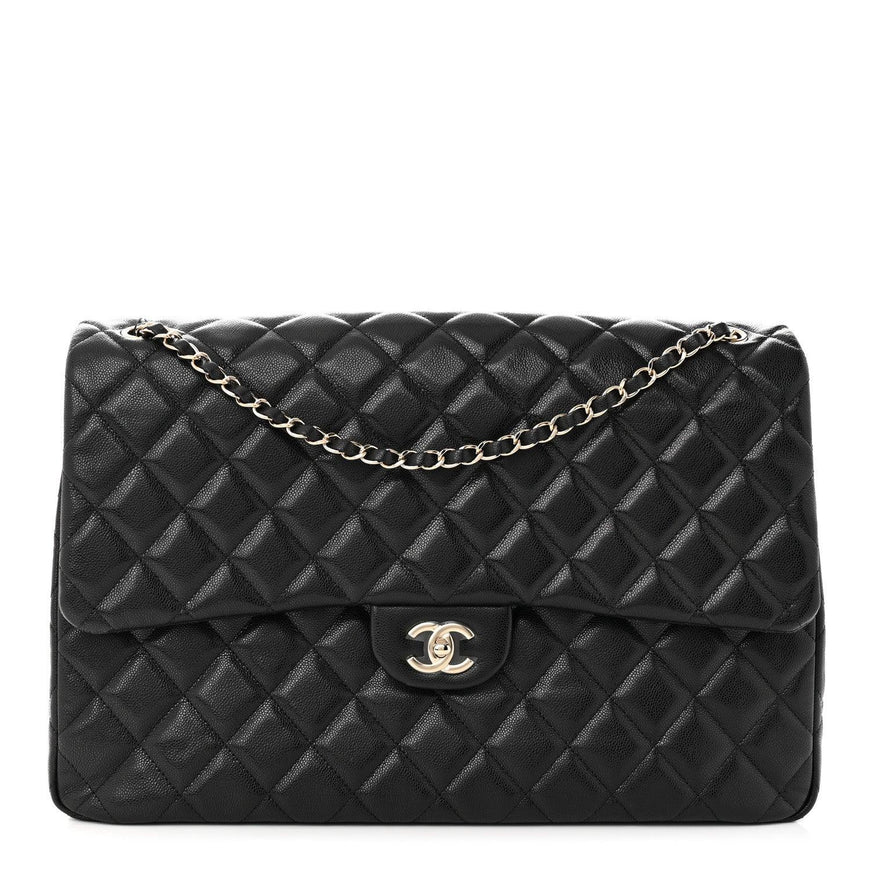 Chanel Caviar Quilted XXL Travel Flap Bag Black 2024 - Ellie Belle