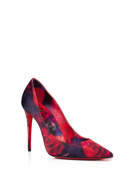 Christian Louboutin Kate 100 Multicolor Satin Rose Pump