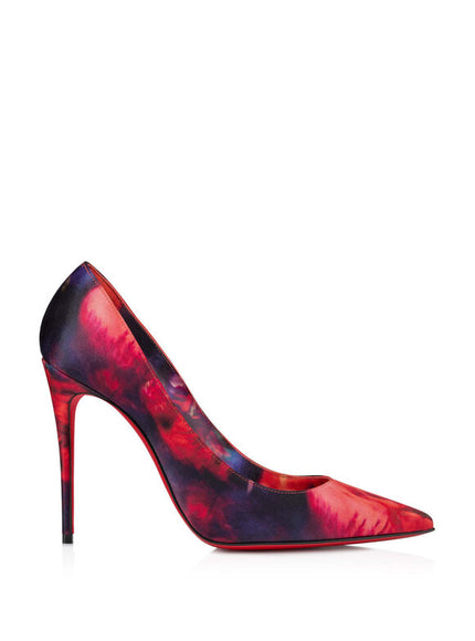 Christian Louboutin Kate 100 Multicolor Satin Rose Pump