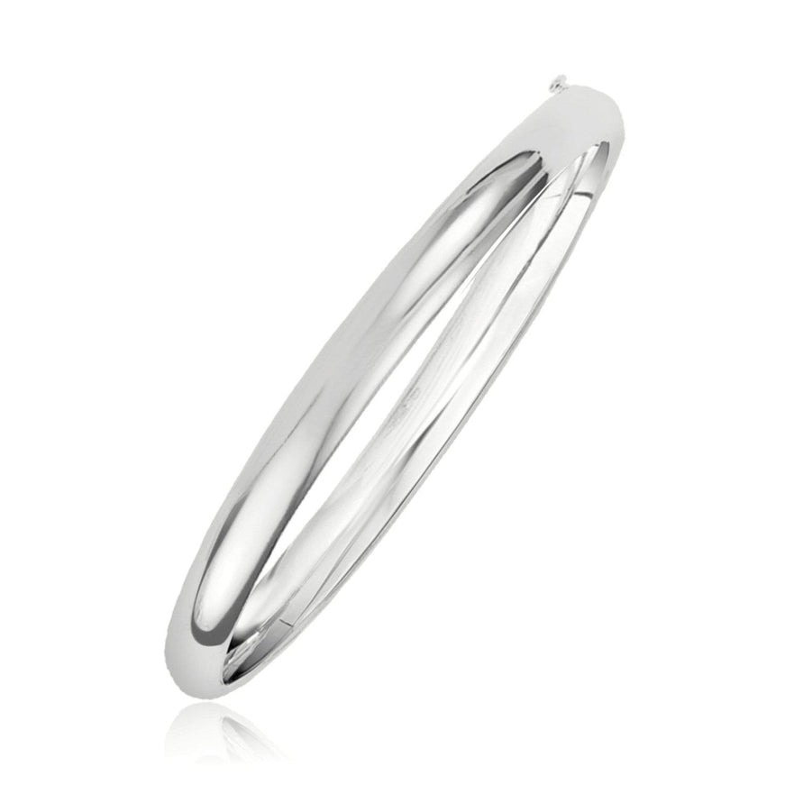 Classic Bangle in 14k White Gold (5.0mm) - Ellie Belle