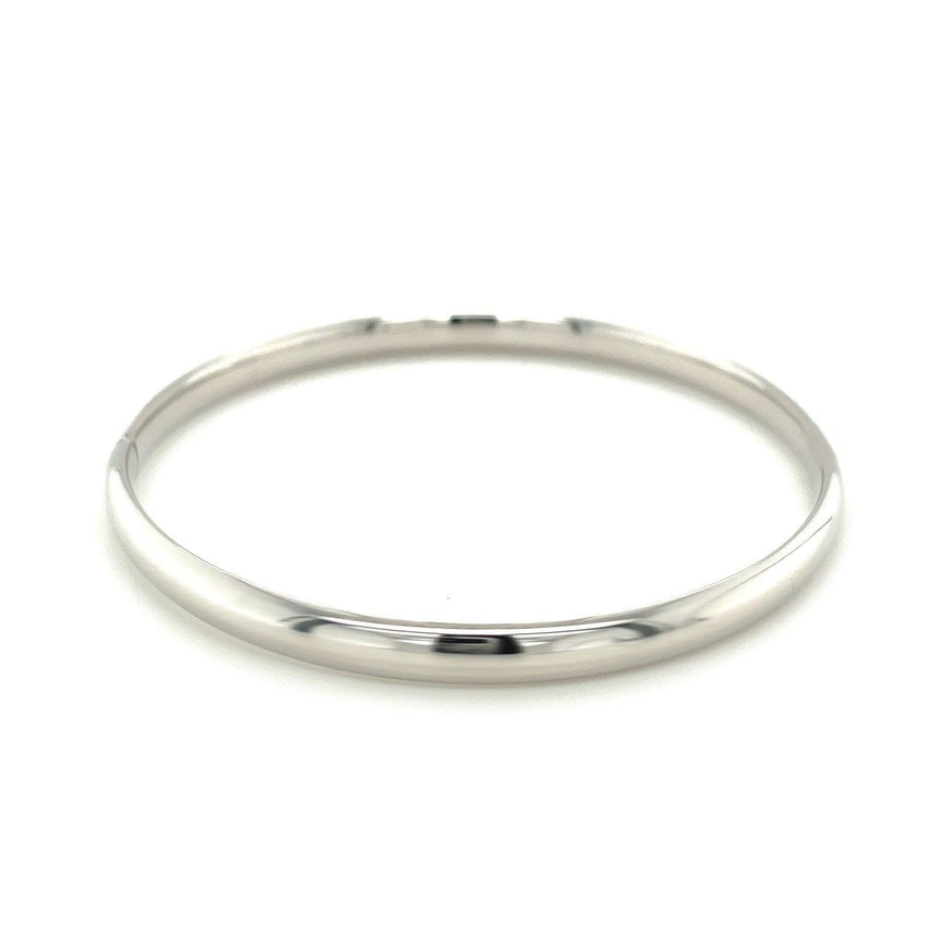 Classic Bangle in 14k White Gold (5.0mm) - Ellie Belle