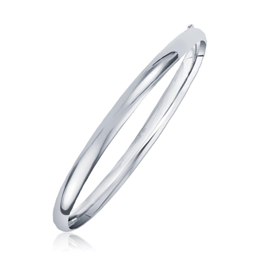 Classic Bangle in 14k White Gold (6.0mm) - Ellie Belle