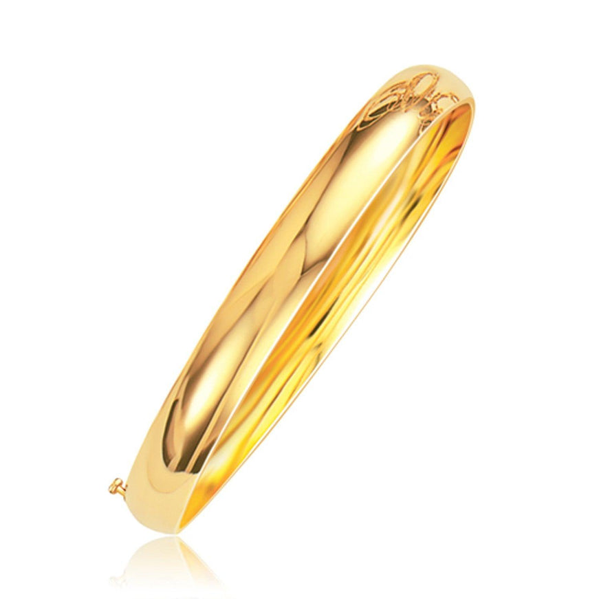 Classic Bangle in 14k Yellow Gold (8.0mm) - Ellie Belle