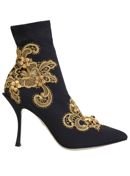 Dolce & Gabbana Lori Black Ankle Boots