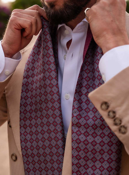 Elizabetta Palazzo Reversible Silk Scarf Claret Red