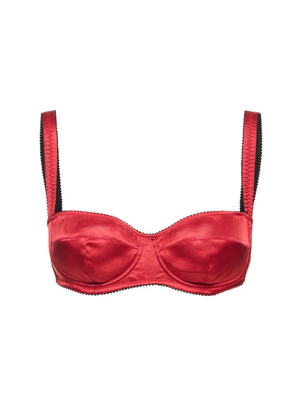 Dolce & Gabbana Red Satin Balconette Bra