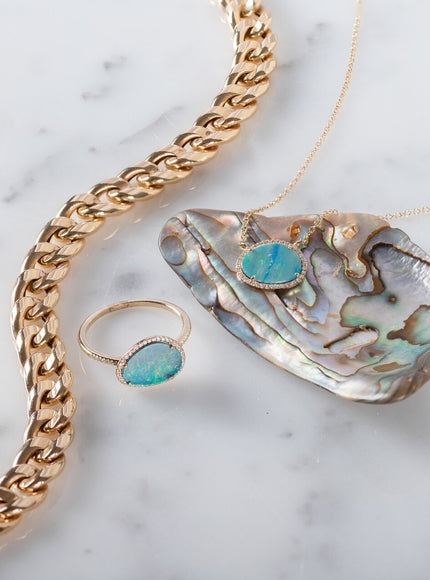 Zoe Lev Diamond Opal Ring