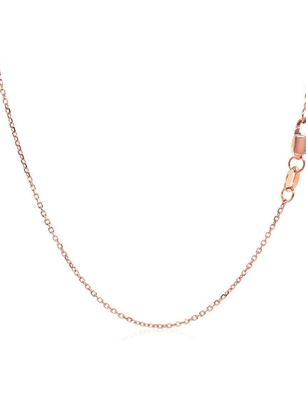 Diamond Cut Cable Link Chain in 10k Rose Gold (0.8 mm) - Ellie Belle