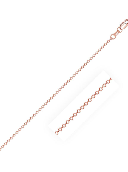 Diamond Cut Cable Link Chain in 14k Rose Gold (0.8 mm) - Ellie Belle