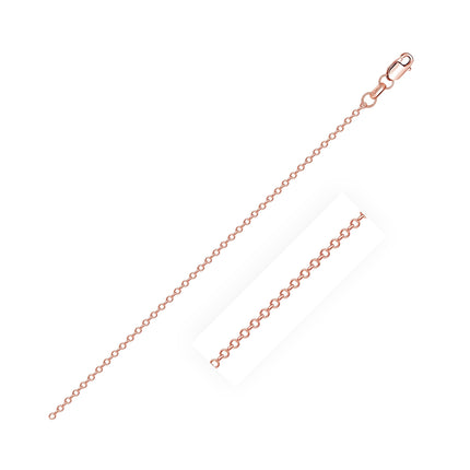 Diamond Cut Cable Link Chain in 14k Rose Gold (0.8 mm) - Ellie Belle