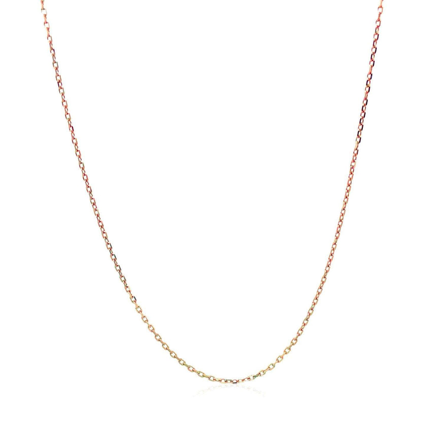 Diamond Cut Cable Link Chain in 14k Rose Gold (0.8 mm) - Ellie Belle