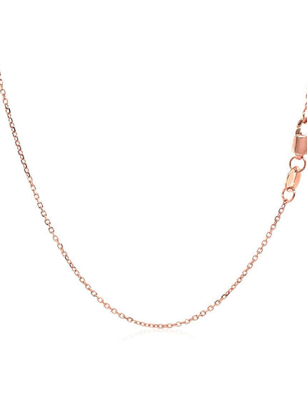 Diamond Cut Cable Link Chain in 14k Rose Gold (0.8 mm) - Ellie Belle