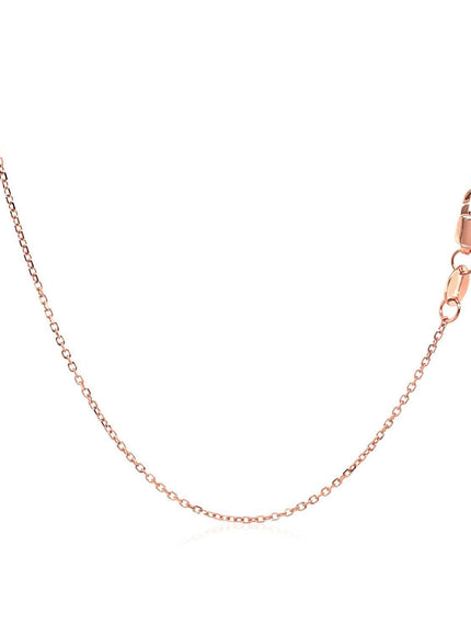 Diamond Cut Cable Link Chain in 14k Rose Gold (0.8 mm) - Ellie Belle