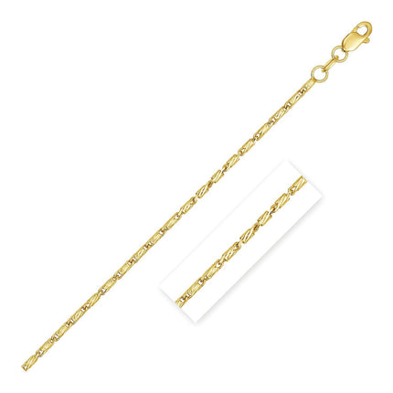 Diamond Cut Fancy Links Pendant Chain in 14k Yellow Gold (1.5mm) - Ellie Belle