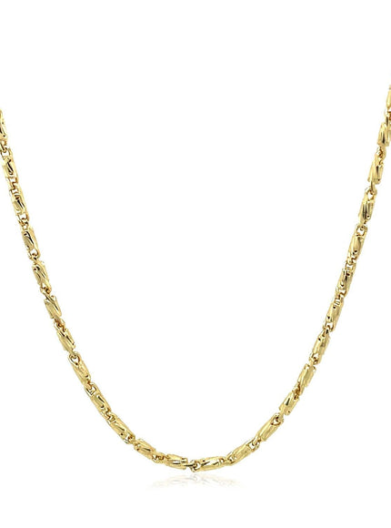 Diamond Cut Fancy Links Pendant Chain in 14k Yellow Gold (1.5mm) - Ellie Belle