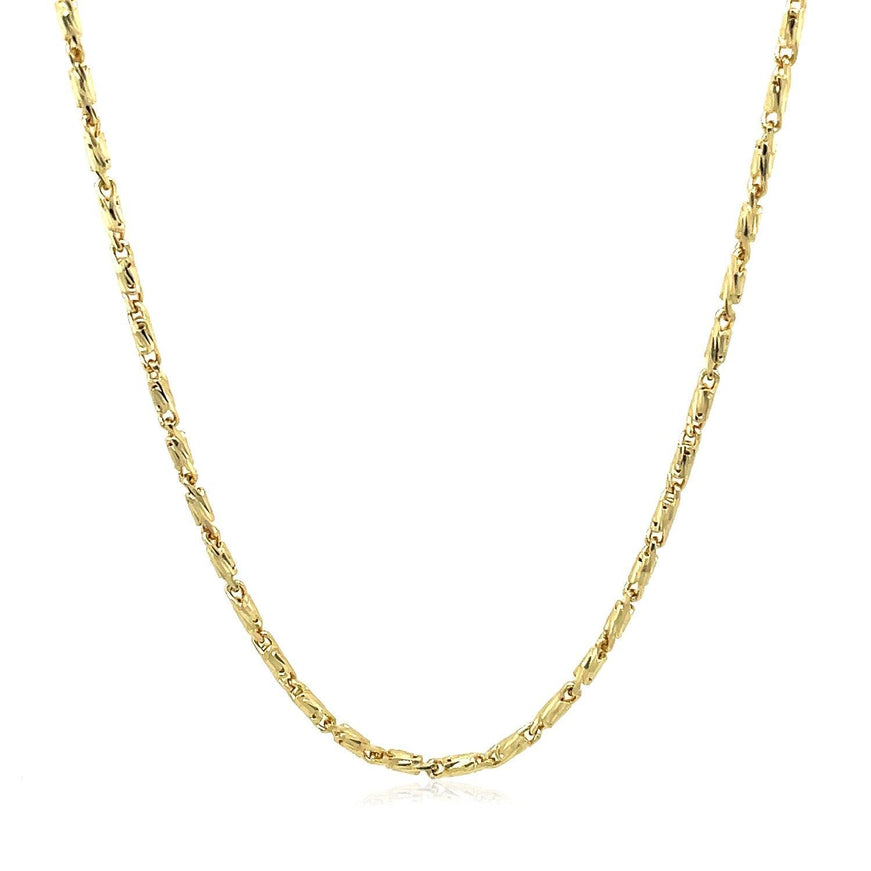 Diamond Cut Fancy Links Pendant Chain in 14k Yellow Gold (1.5mm) - Ellie Belle