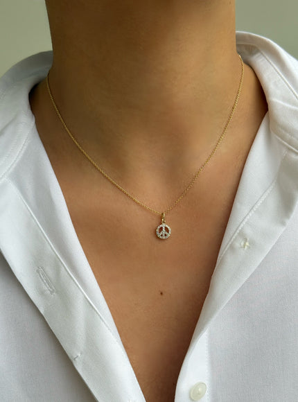 Zoe Lev Diamond Peace Pendant