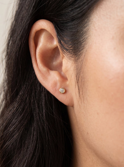 Zoe Lev Bezel Diamond Stud Earrings