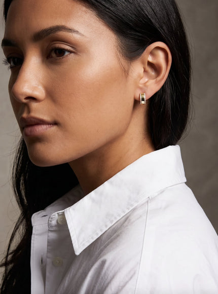 Zoe Lev Diamond Thick Huggie Earrings