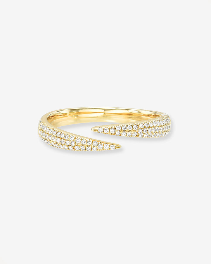 Zoe Lev Pave Diamond Spike Claw Ring