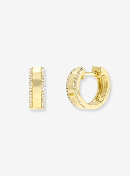 Zoe Lev Diamond Thick Huggie Earrings
