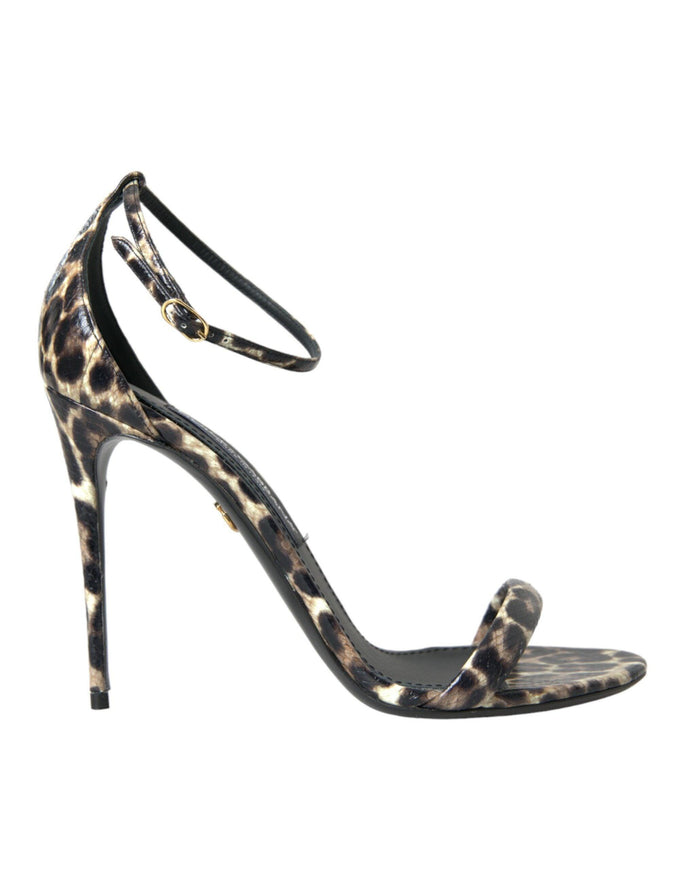 Dolce & Gabbana 115mm Leopard Print Sandals - Ellie Belle