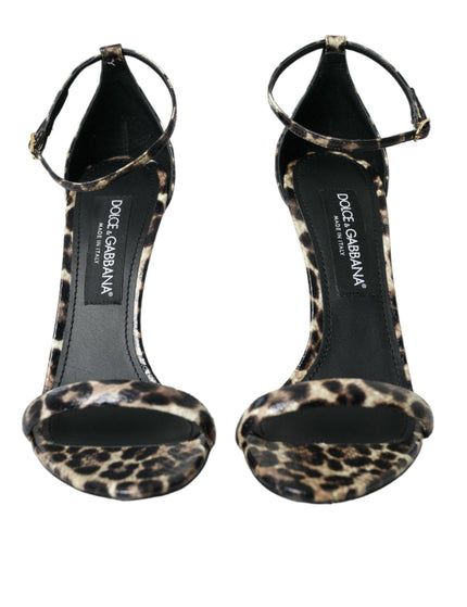 Dolce & Gabbana 115mm Leopard Print Sandals - Ellie Belle