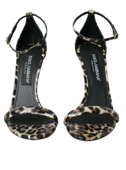 Dolce & Gabbana 115mm Leopard Print Sandals - Ellie Belle