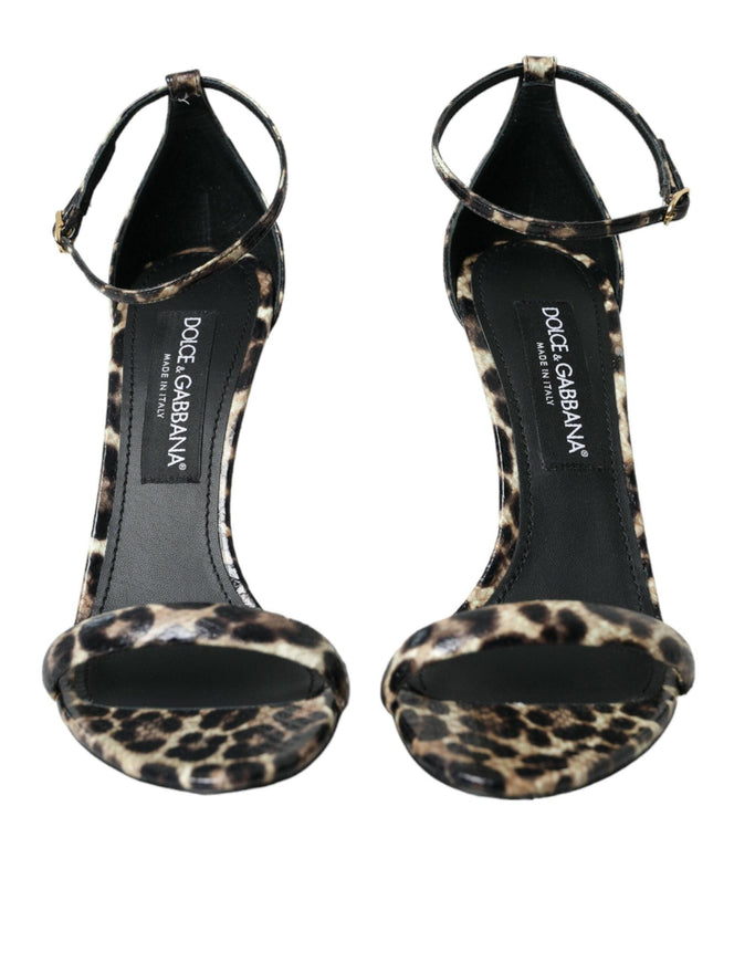 Dolce & Gabbana 115mm Leopard Print Sandals - Ellie Belle